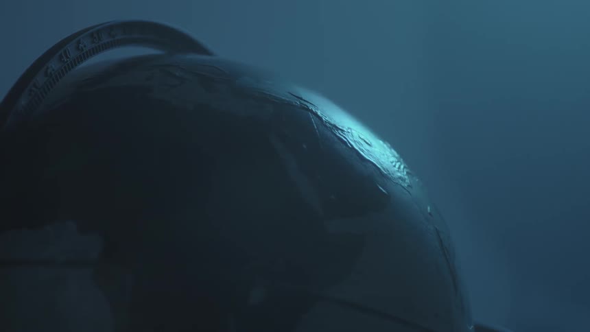 A globe in a dim room