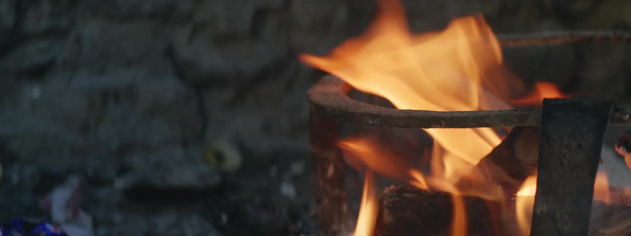 Close up of bonfire