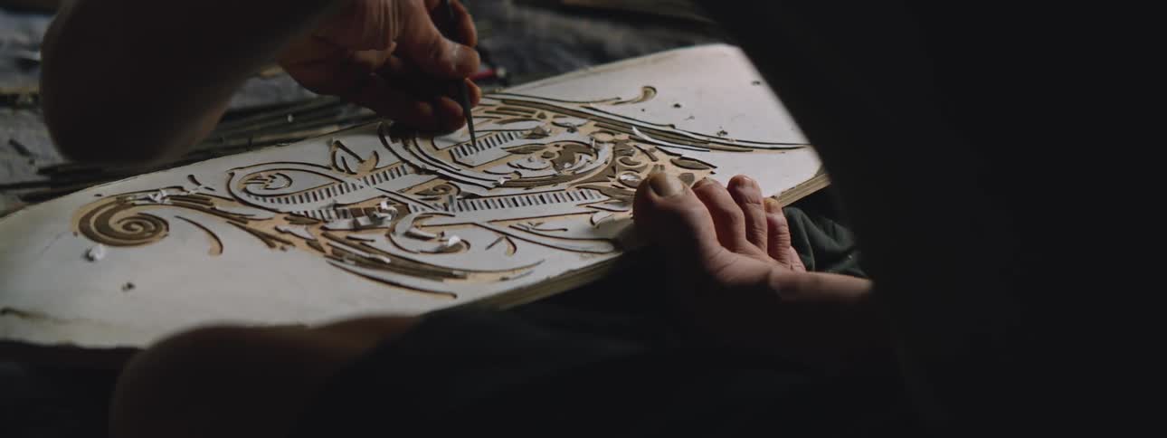 Artistic Wood Carving: Skillful Nepalese Craftsman