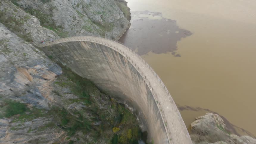 A river winds through a canyon