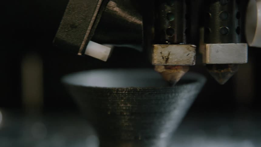 A 3d machine is working