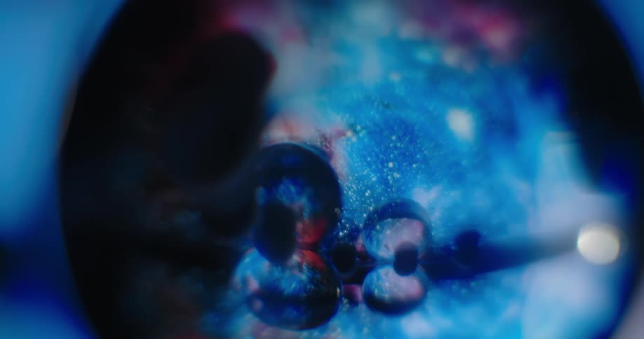 Rounded shapes form under a microscope