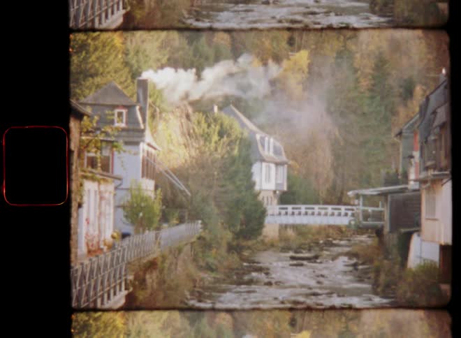 River through village