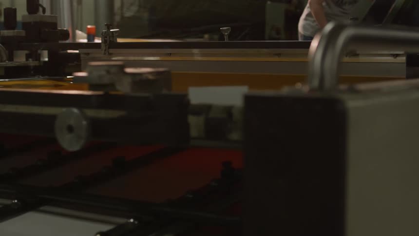 A large manufacturing device that moves forward and backward