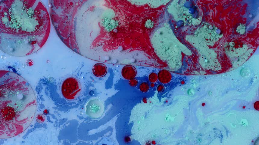Colorful paints rippling