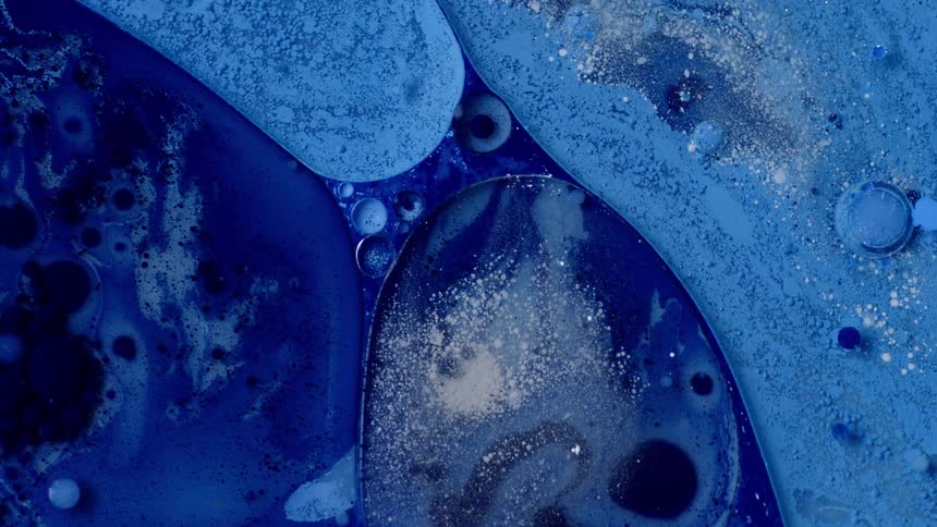 The blue ink mixes