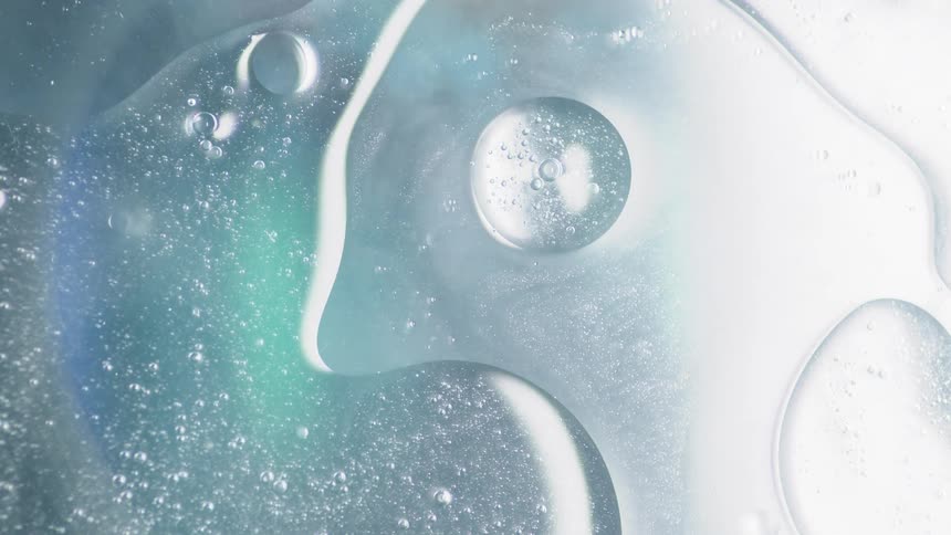 Abstract liquid with bubbles flowing