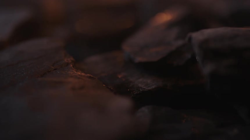 Burning pieces of wood