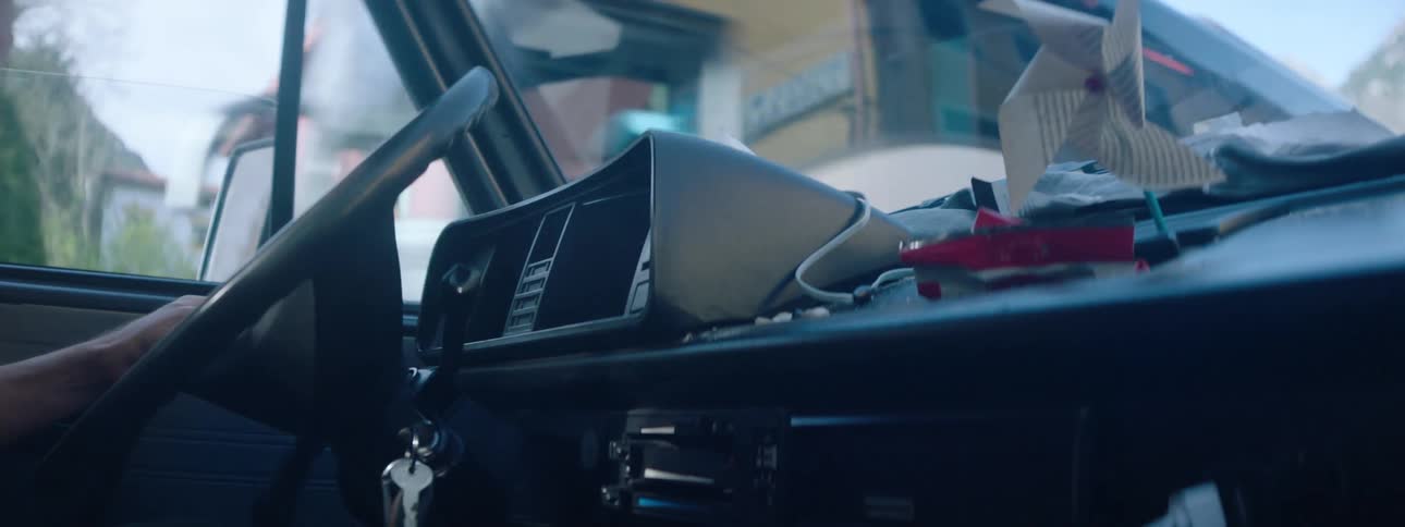 A person is driving a car