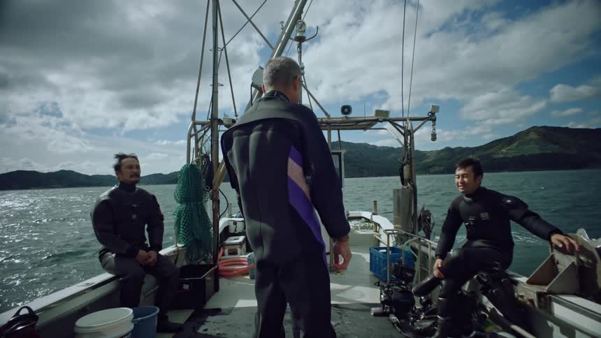 The view is of men that are in a boat around the day time