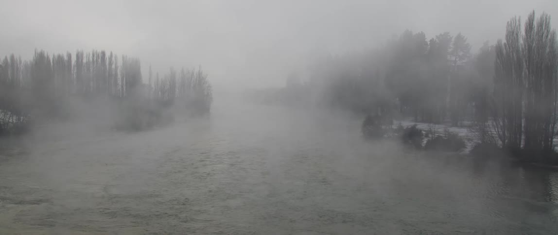 The view is of the nature area around the winter time