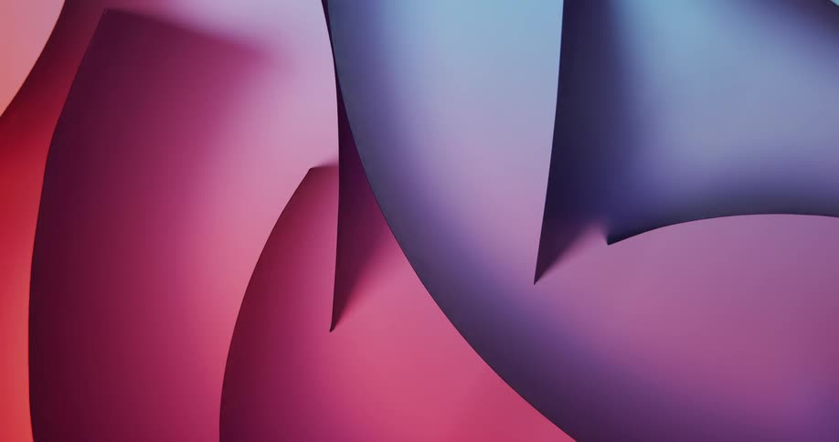 Wall of purple blue red and pink shapes with light and shadow