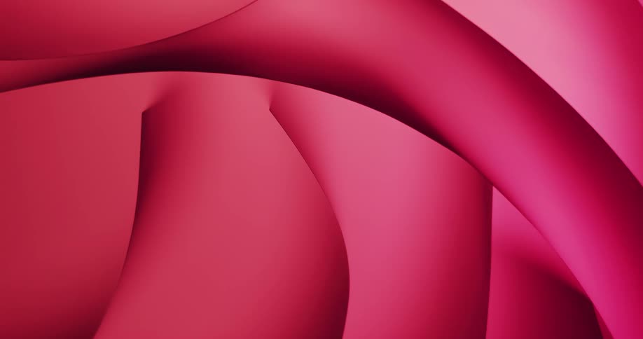 Curved shapes illuminated by soft pastel red lights