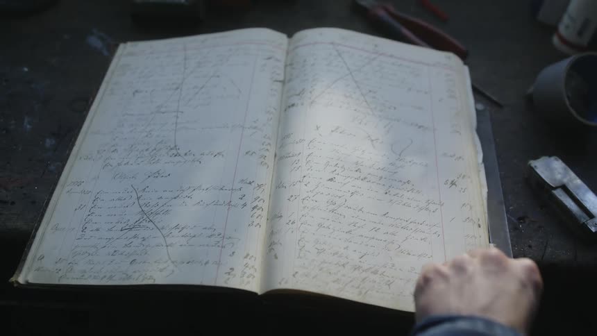 A person flips through a notebook