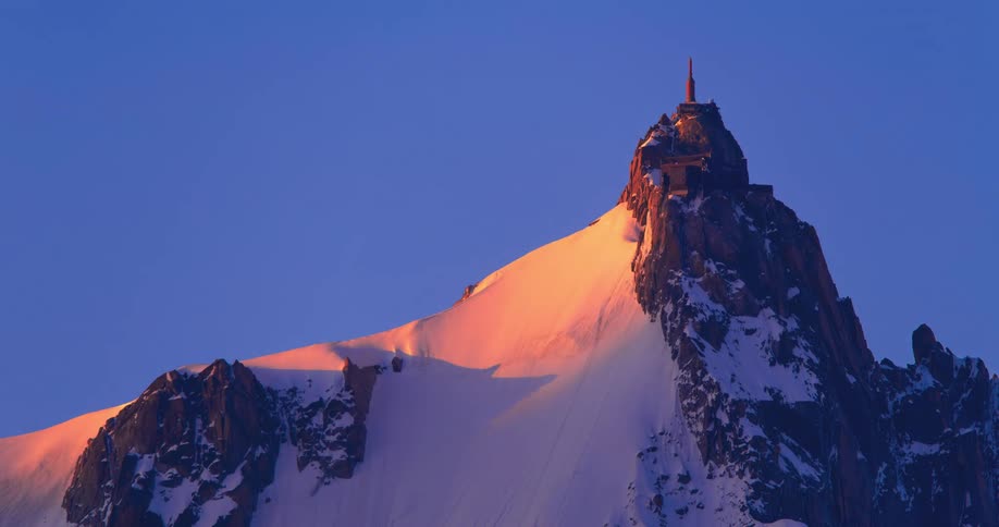 The sun rises on the mountain