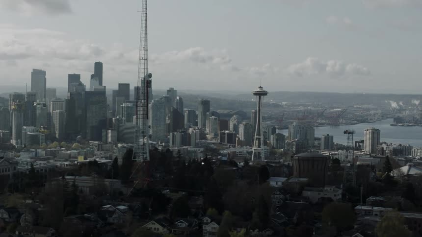 View of a city on a cloudy day