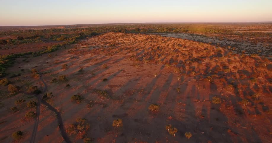 A desert at sunset