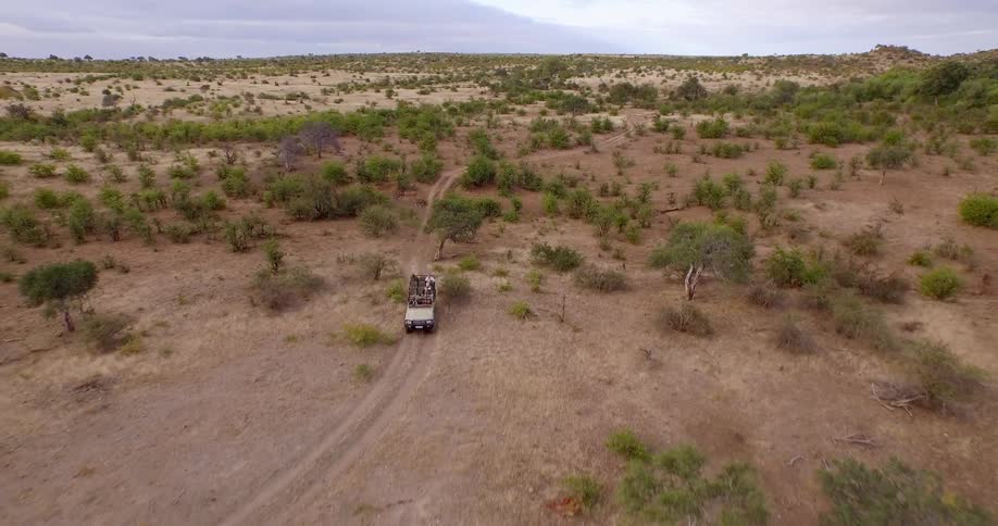 Jeep driving on a trail through the desert