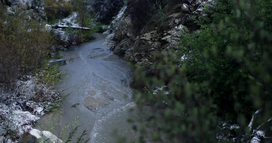 A waterfall rolling down a cliff side