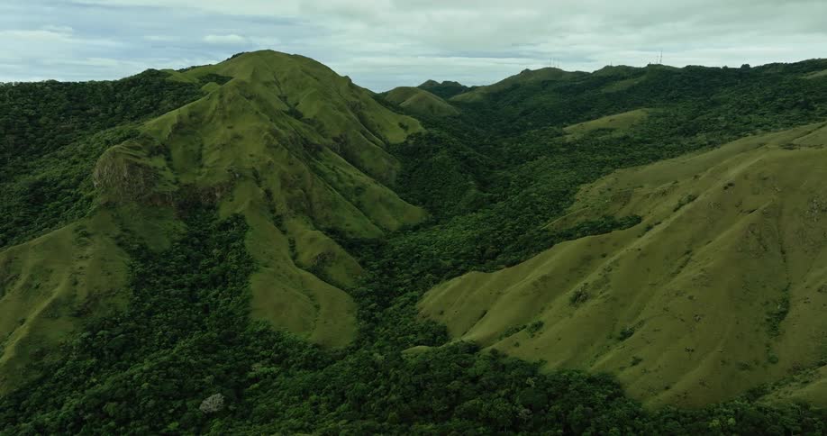 Aerial view of a landscape in spring is displayed
