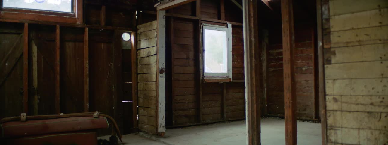 The inside of a shack