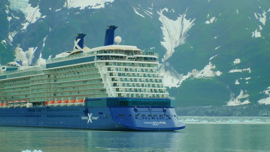A cruise ship in the sea