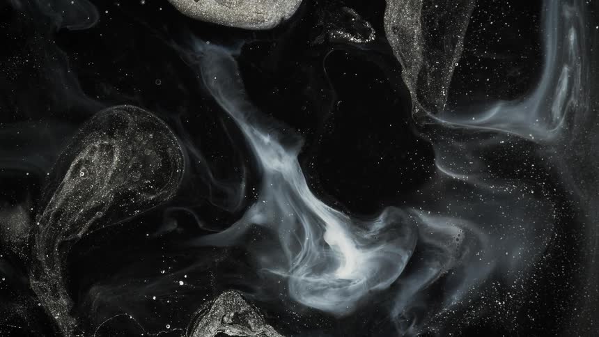 Abstract smoke floating on black background