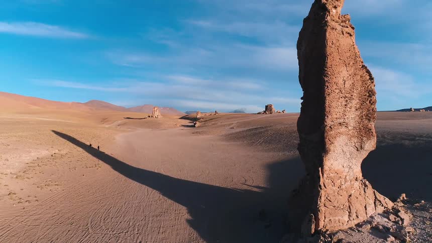Overlooking giant stone formation atacama desert chile