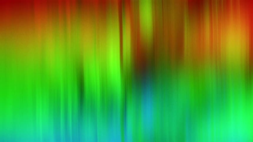 Abstract closeup of rainbow colored lights filtered in vertical pattern changing colors and textures slightly