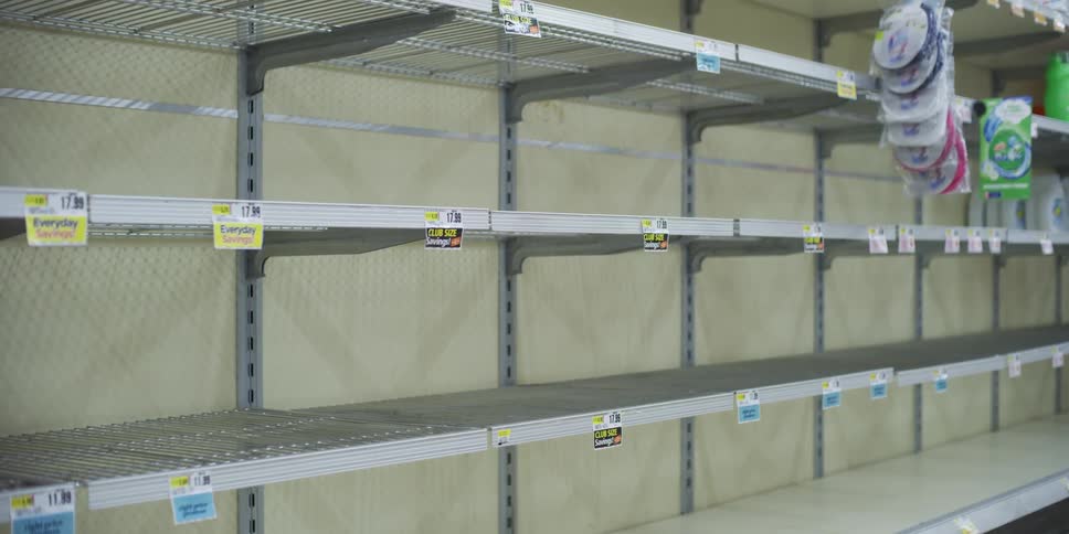 Static shot of empty isles in a store