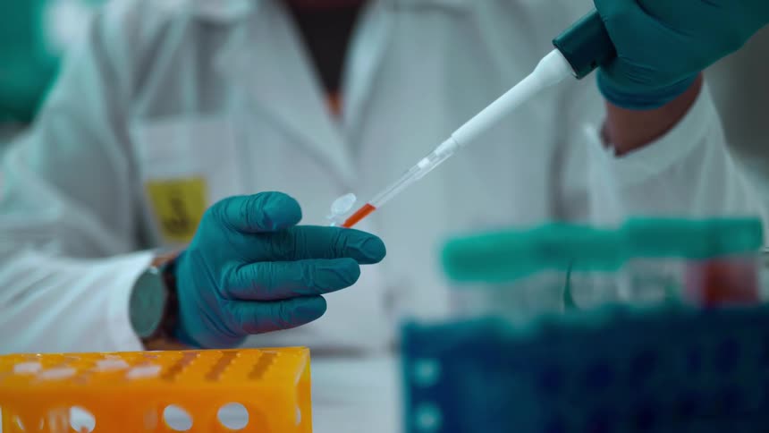 A scientist is working in a lab