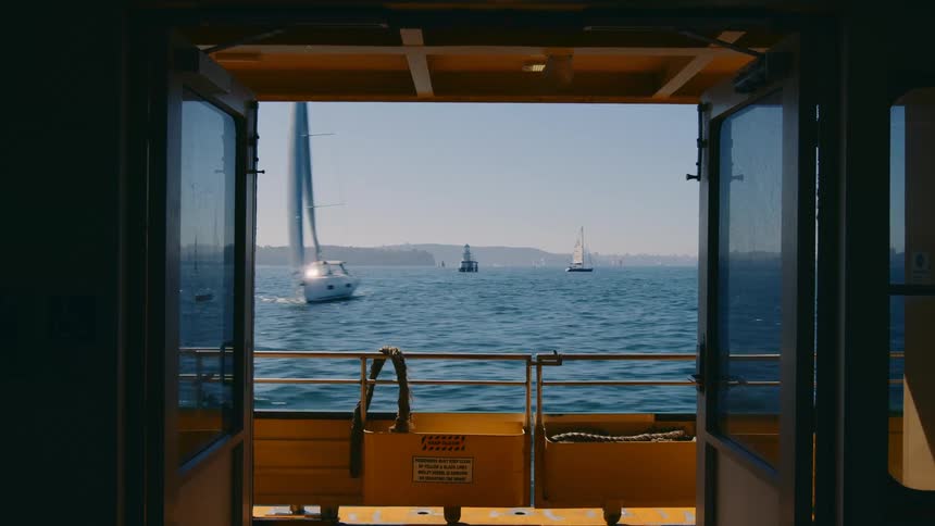 The view is of a boat and you can the view of the ocean