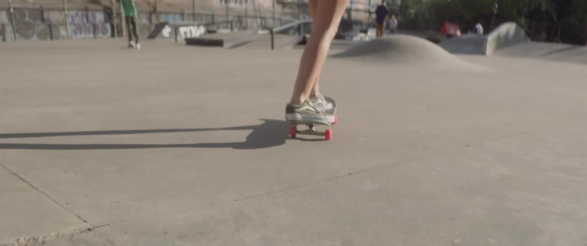 Woman Skateboarding In New York