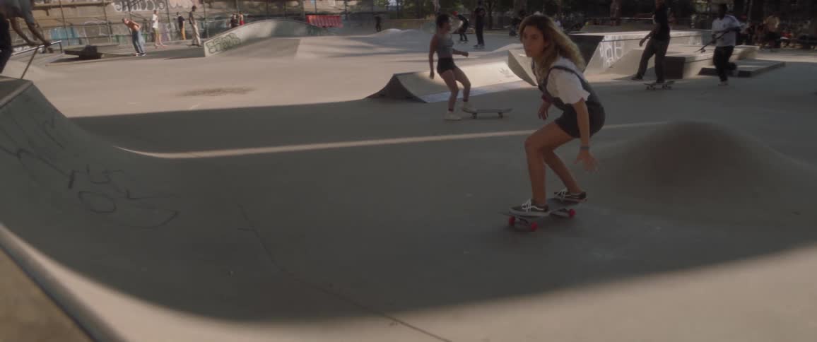 Woman Skateboarding In New York