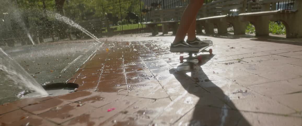 Woman Skateboarding In New York