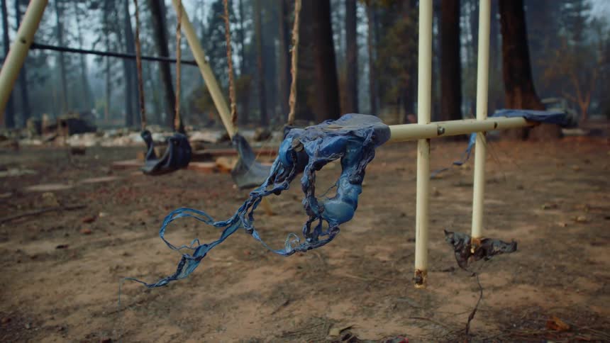 The playground is burned down