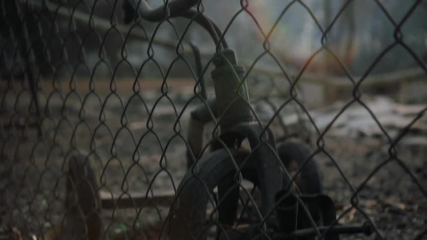 The playground is burned down