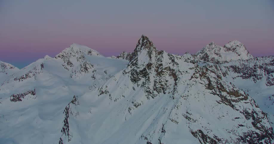 A snow covered mountain range