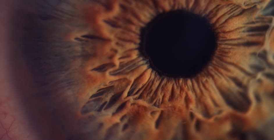The eye moves around