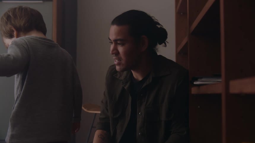 A father talks to his son