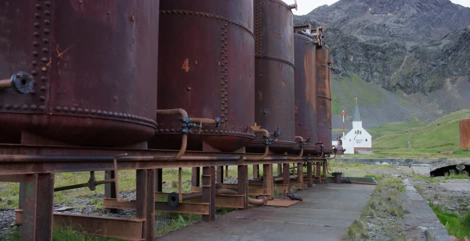 A row of tankers are lined up