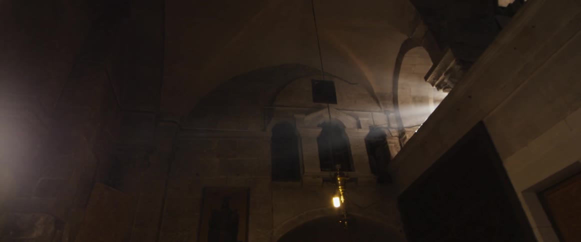 Sunlight filters through church windows