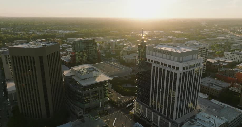 The view is of the downtown area around the day time