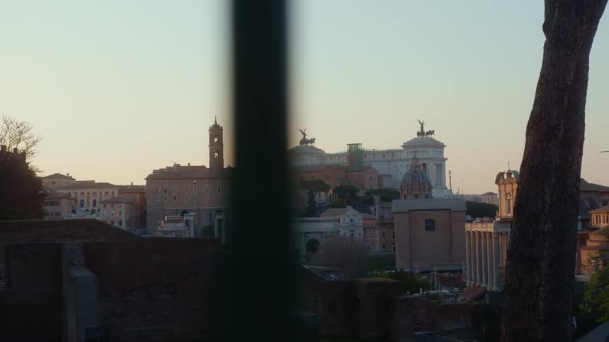 A view of ab urban city skyline with historic brick buildings