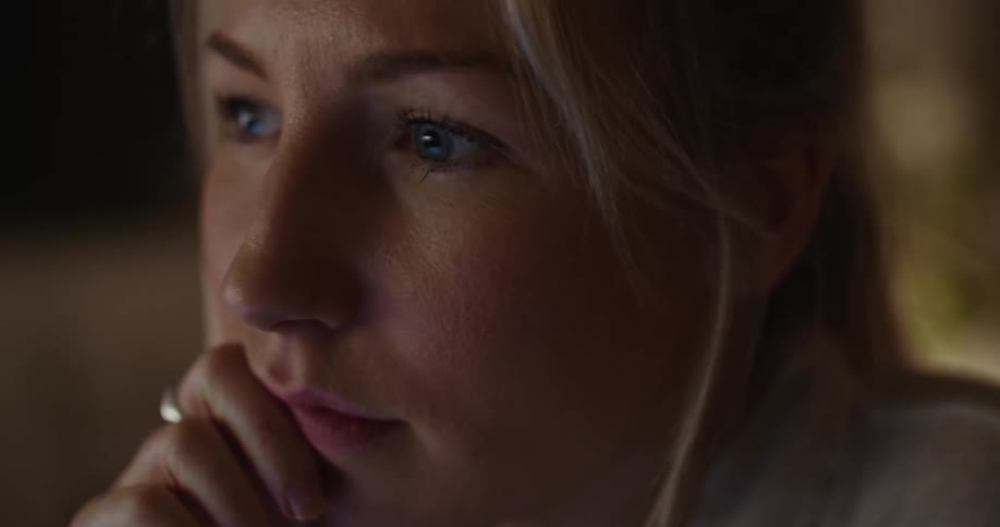 A woman is thinking about something