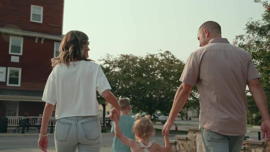A family walking around outdoors