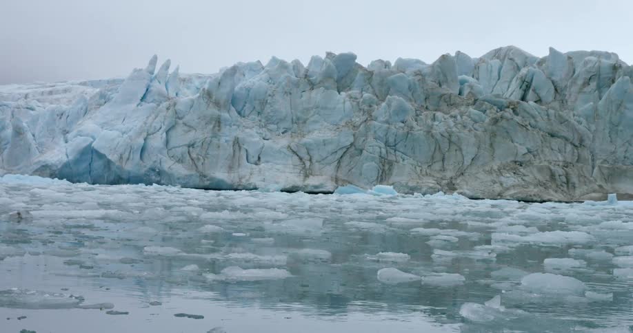 Beyond this ice filled water is an ice wall