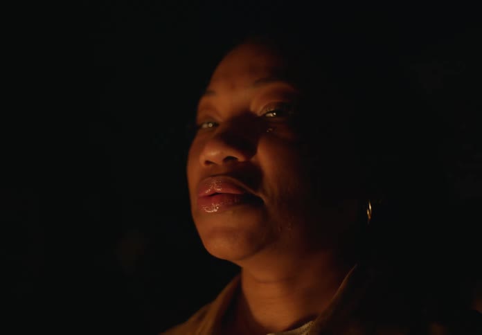 A woman is crying