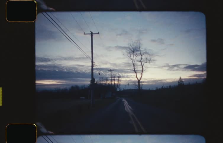 Powerlines run along the road