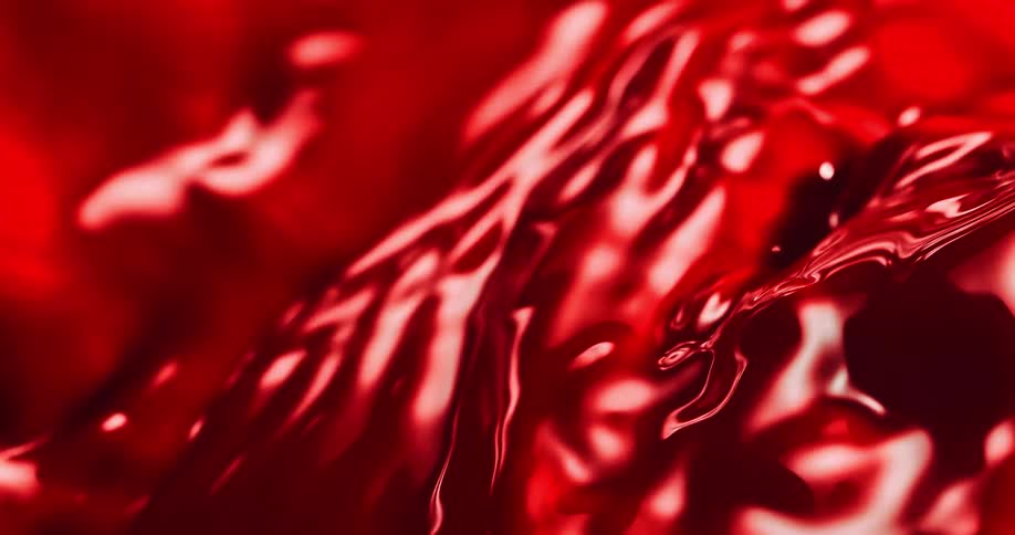 The screensaver is of moving red liquid